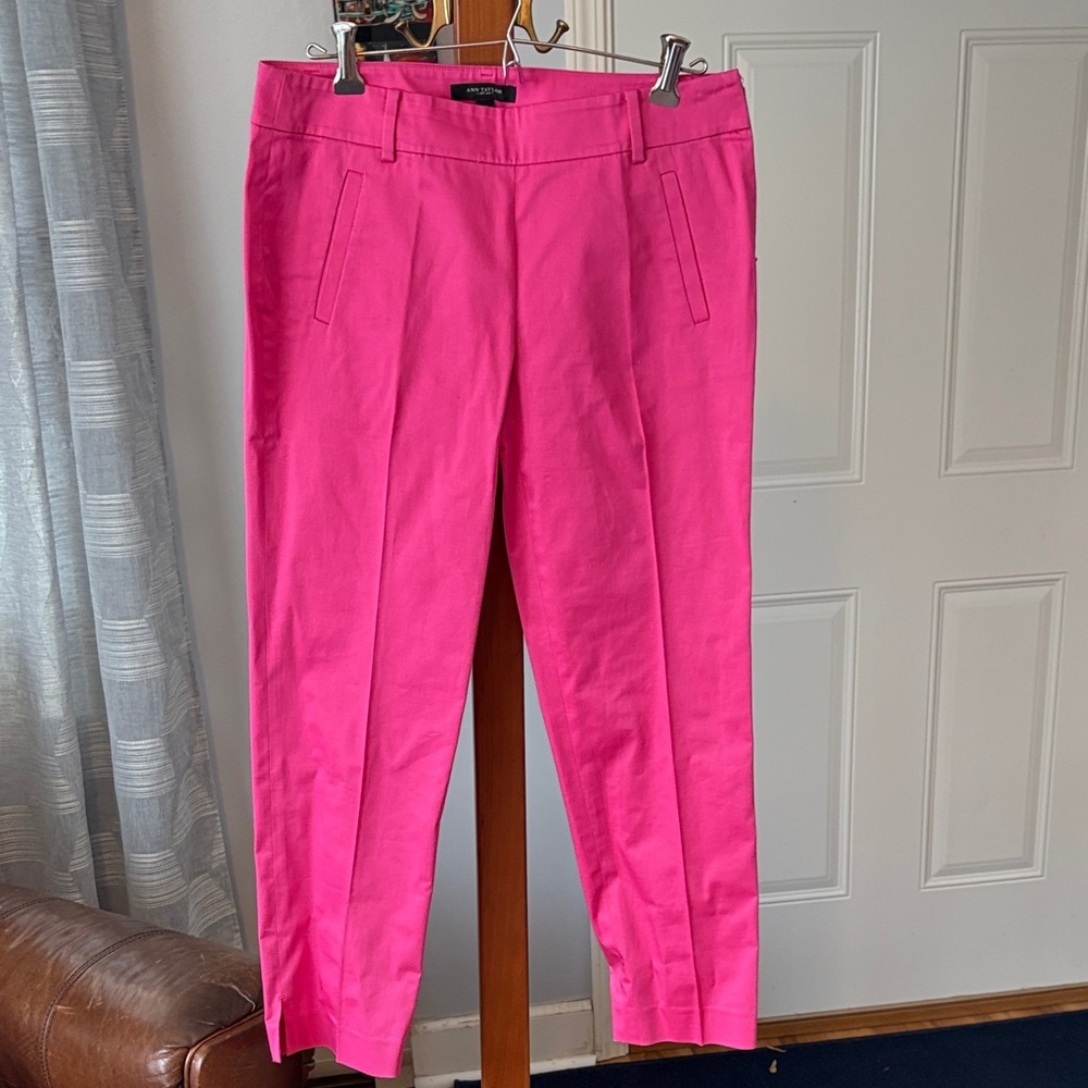 Ann Taylor Hot Pink Slim Crop Pants